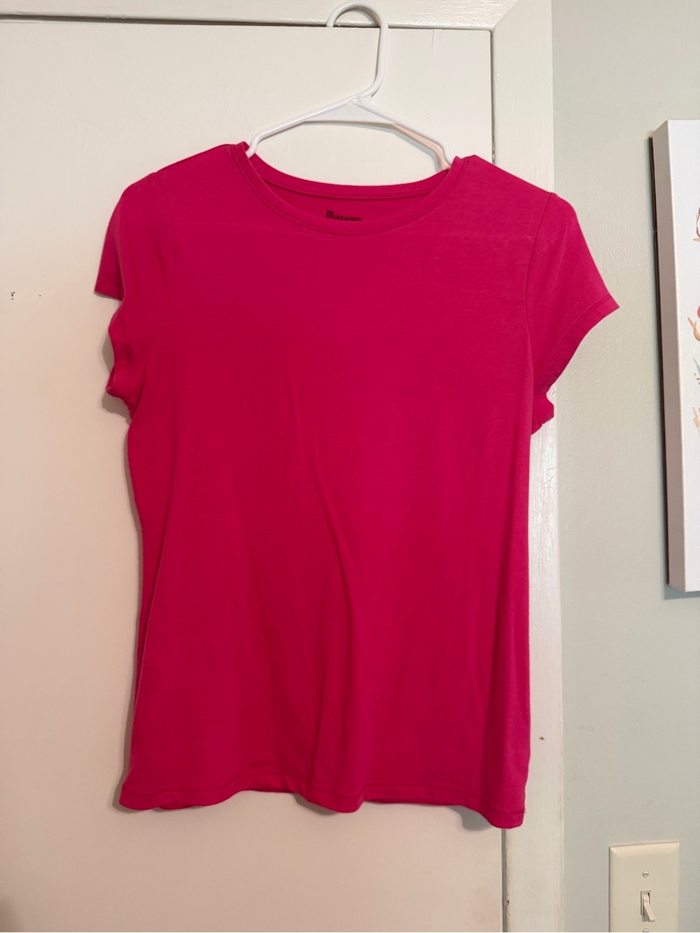 Women's Short Sleeve Crewneck Top - Hot Pink